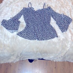 XL Michael Kors spotted blouse off the shoulder